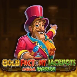 Gold Factory Jackpots Mega Moolah by Aurum Signature Studios, showcased at bison-pl.click – game logo